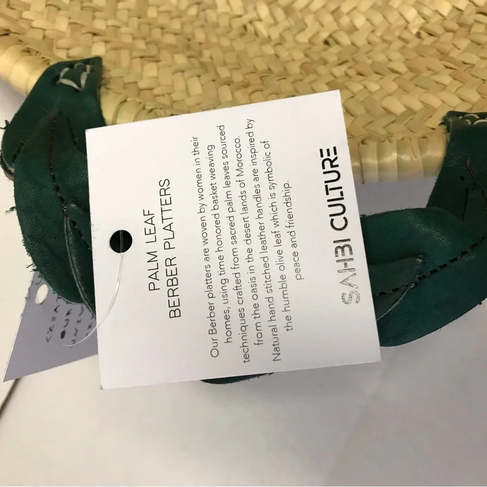 Sahbi Culture Moroccan Palm Leaf Berber Platter Basket